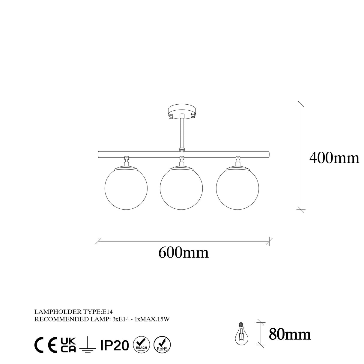 Candelabru Atmaca - 10275 - Negru / Antique