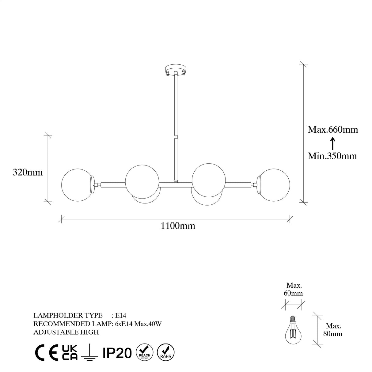 Candelabru Fazli - 10485 - Negru / Crem