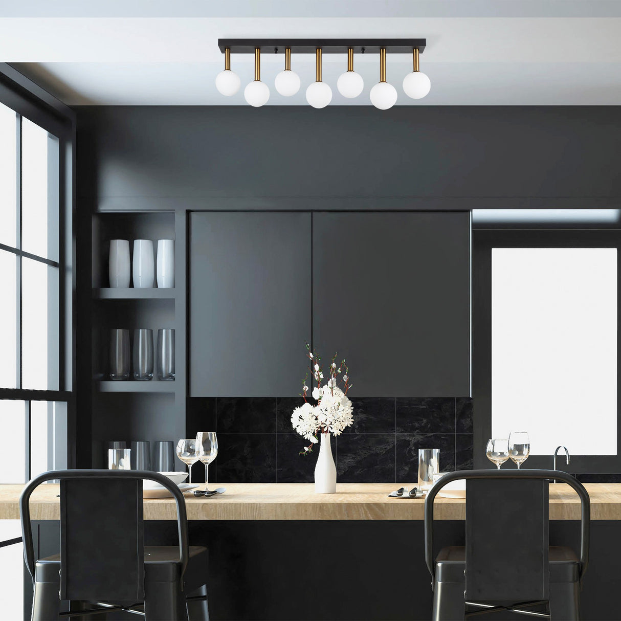 Candelabru Even - 11765 - Negru / Alb