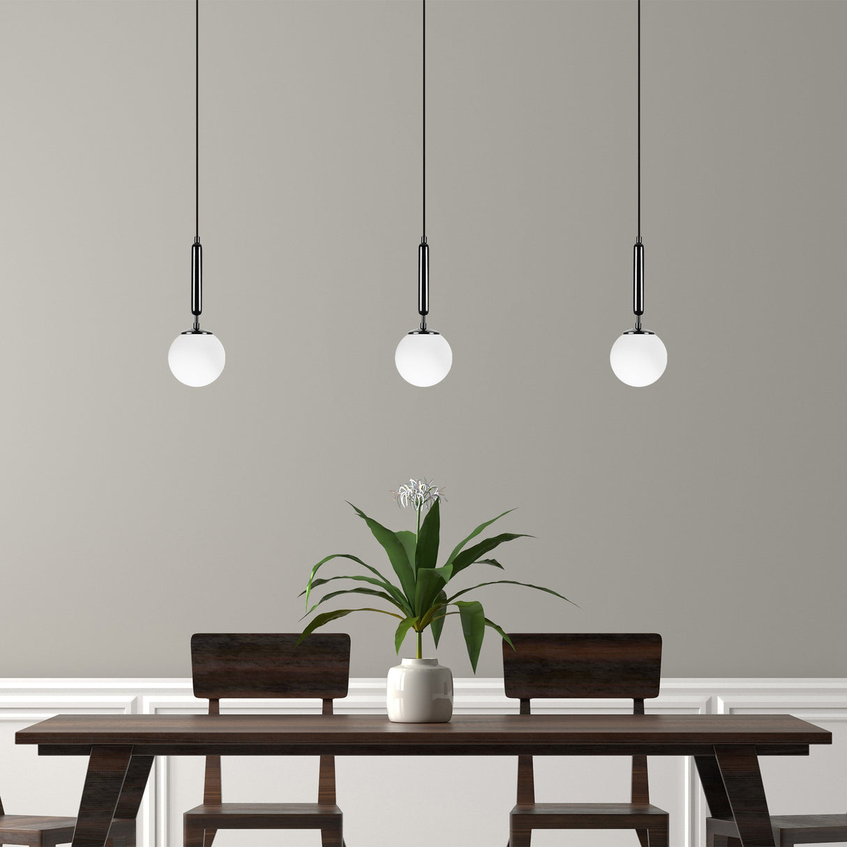 Candelabru King - 11450 - Negru / Alb