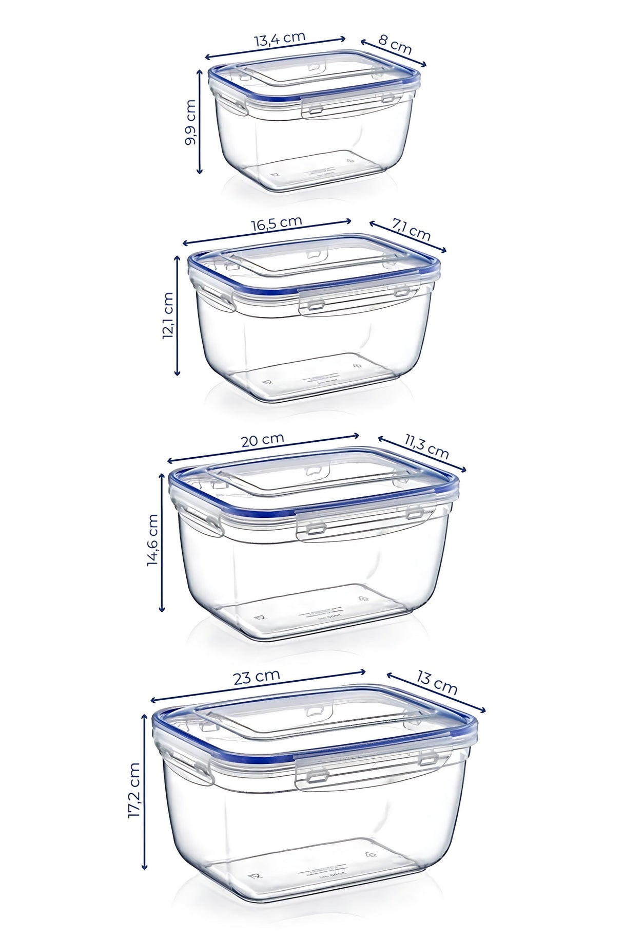 Set cutii depozitare 30145 - Transparent