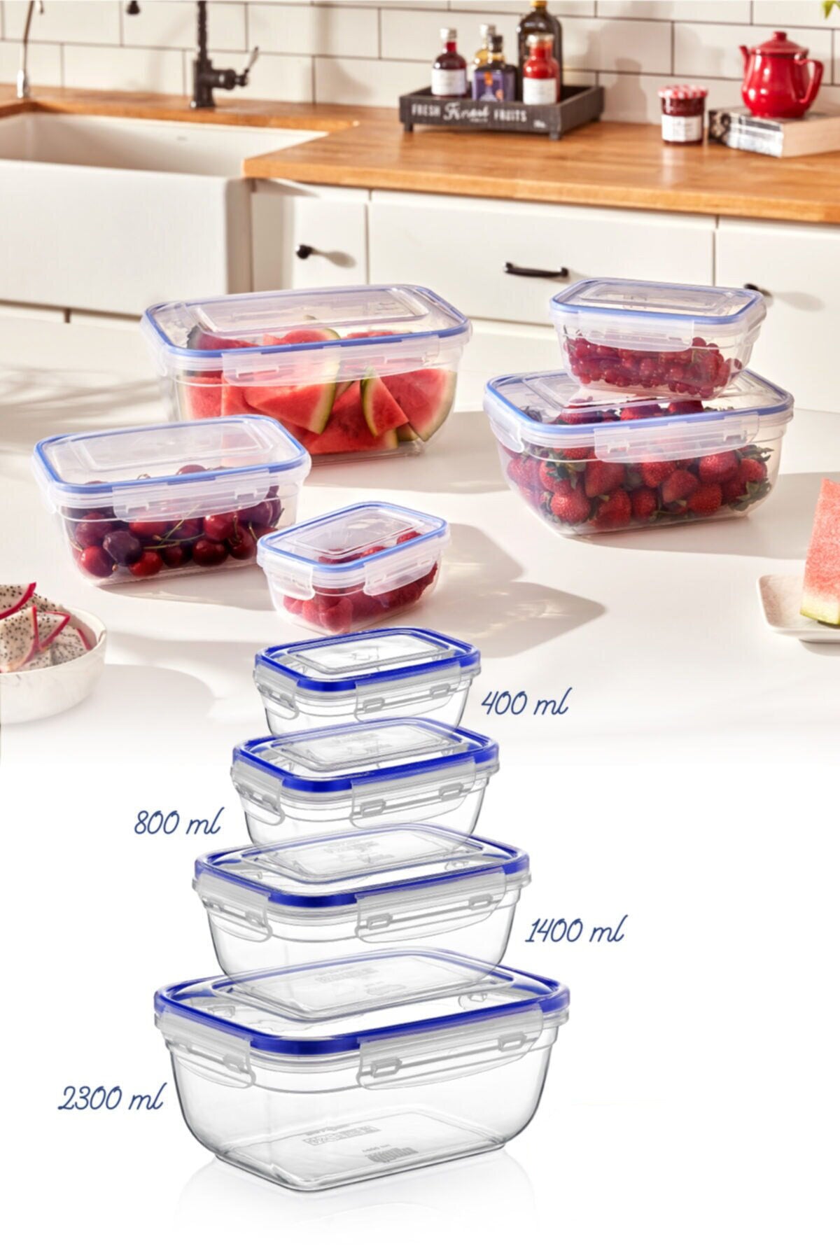 Set cutii depozitare 30148 - Transparent