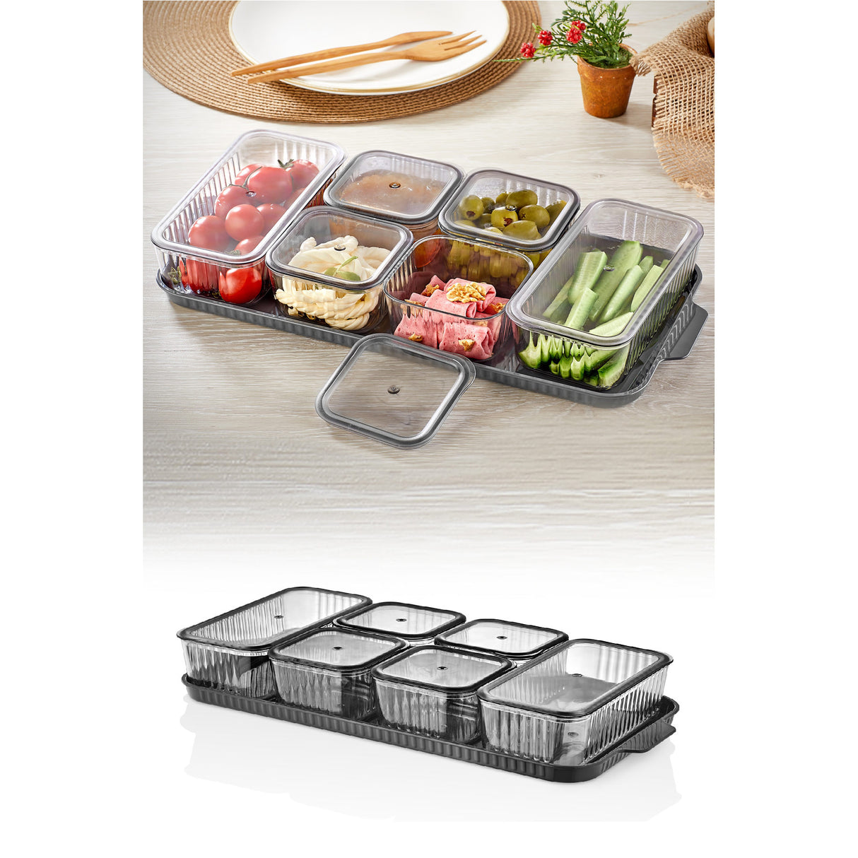 Set cutii depozitare Khvltseffaf - Anthracite - Antracit