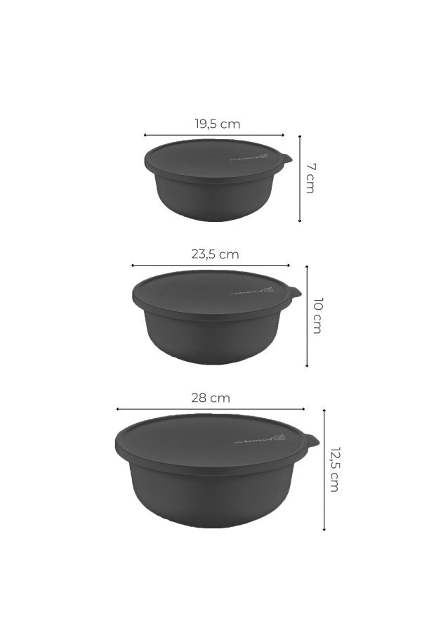 Set cutii depozitare YUVANT03-124 - Antracit