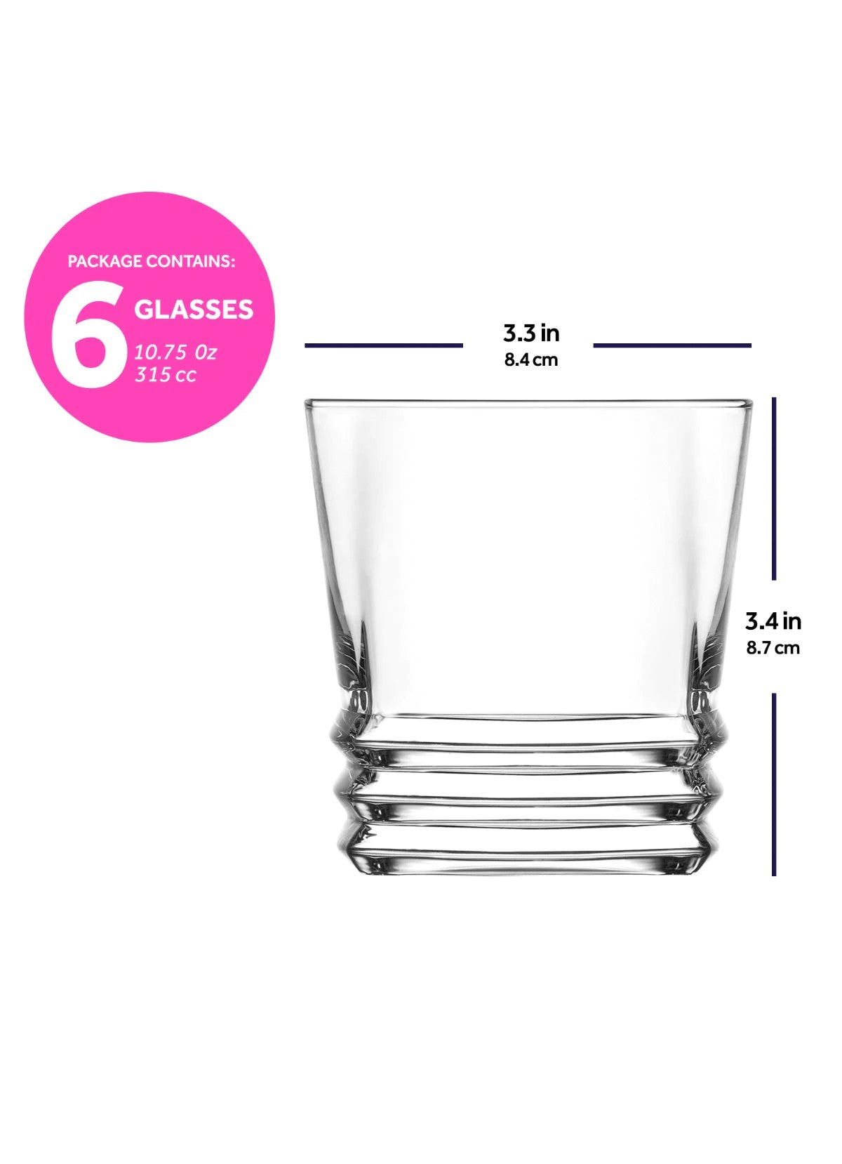 Set pahare LV-ELG360F - Transparent