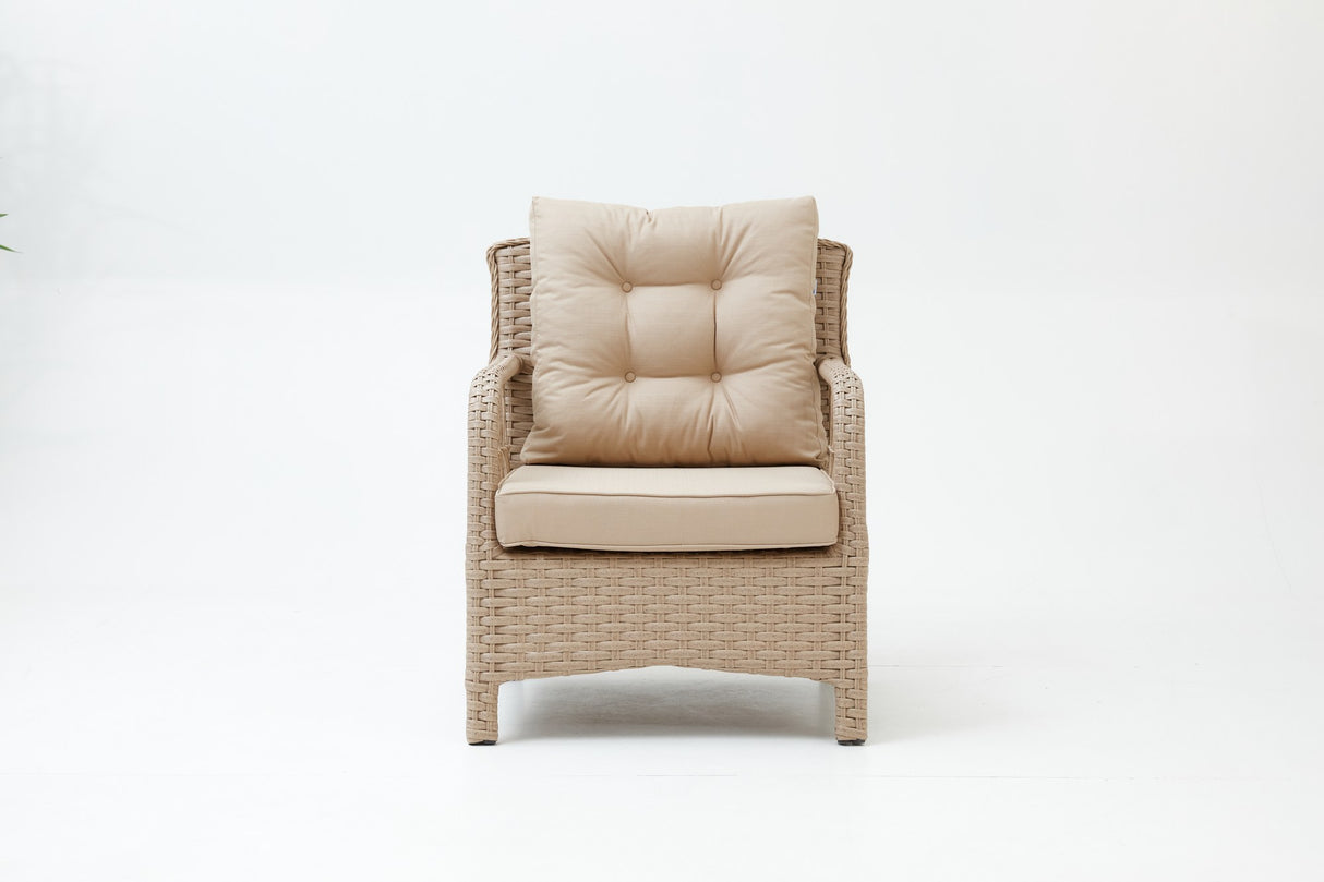 Set mobilier gradina Vera Rattan (2+1+1+S) - Crem