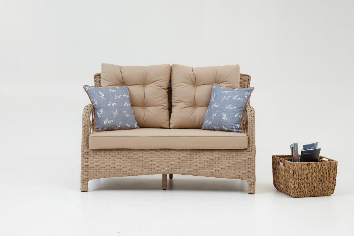Set mobilier gradina Vera Rattan (2+1+1+S) - Crem