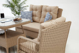 Set mobilier gradina Vera Rattan (2+1+1+S) - Crem