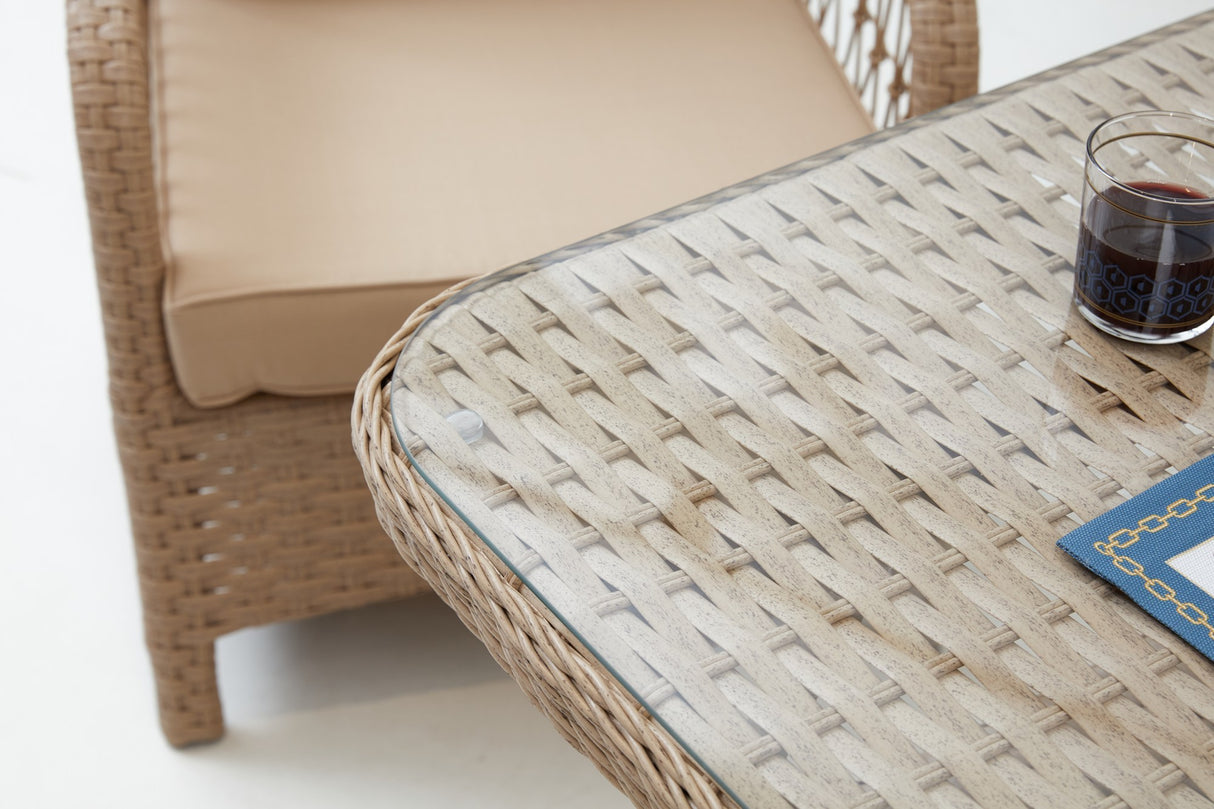 Set mobilier gradina Vera Rattan (2+1+1+S) - Crem