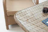 Set mobilier gradina Vera Rattan (2+1+1+S) - Crem