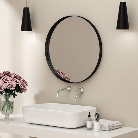Oglinda rotunda Loft 39 cm Negru JZ-01