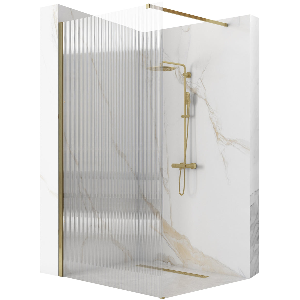 Paravan de dus Rea Aero Intimo Gold Brush 90