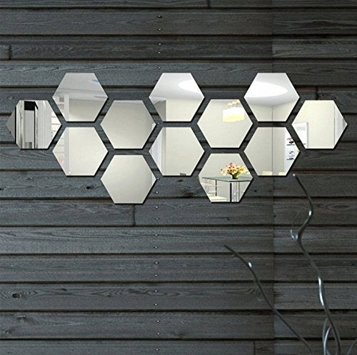 Oglinda decorativa Hexagon Set 8 bucati