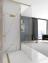 Paravan de dus Rea Aero Intimo Gold Brush 120