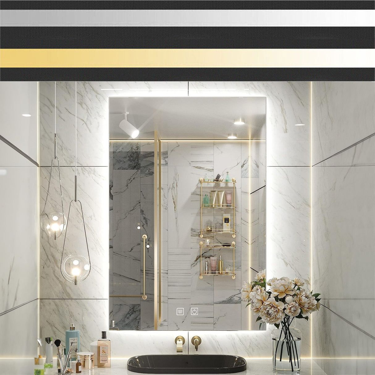 Oglinda LED SQR 50x100cm