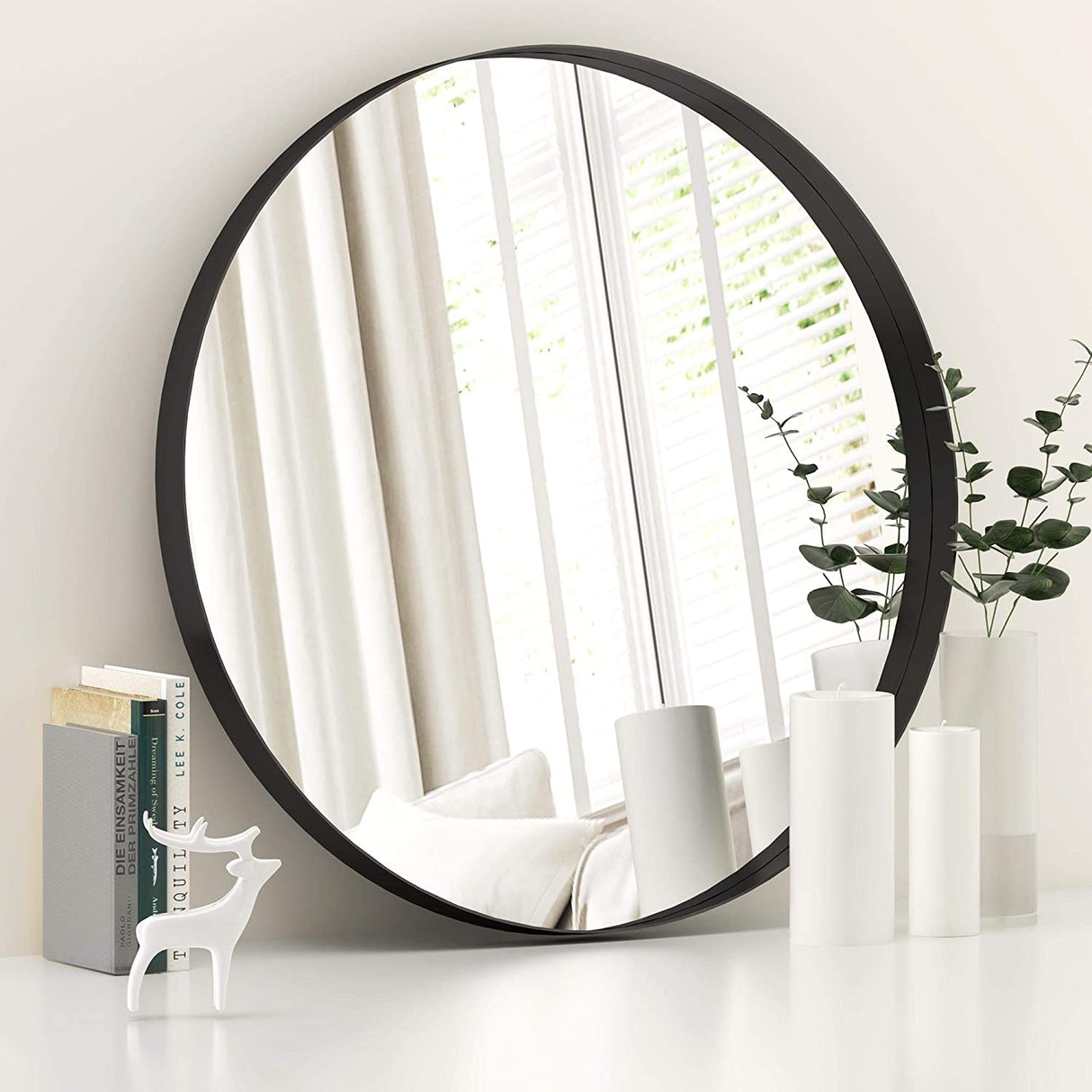 Oglinda rotunda Loft 39 cm Negru JZ-01