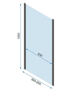 Cabina de dus de perete REA Rapid Fold Gold / Usa:90 x Perete:100