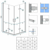 Cabina dus Rea Molier Chrome Double 80x100