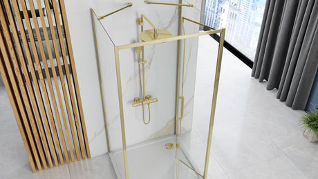 Cabina de dus de perete REA Rapid Fold Gold / Usa:90 x Perete:90