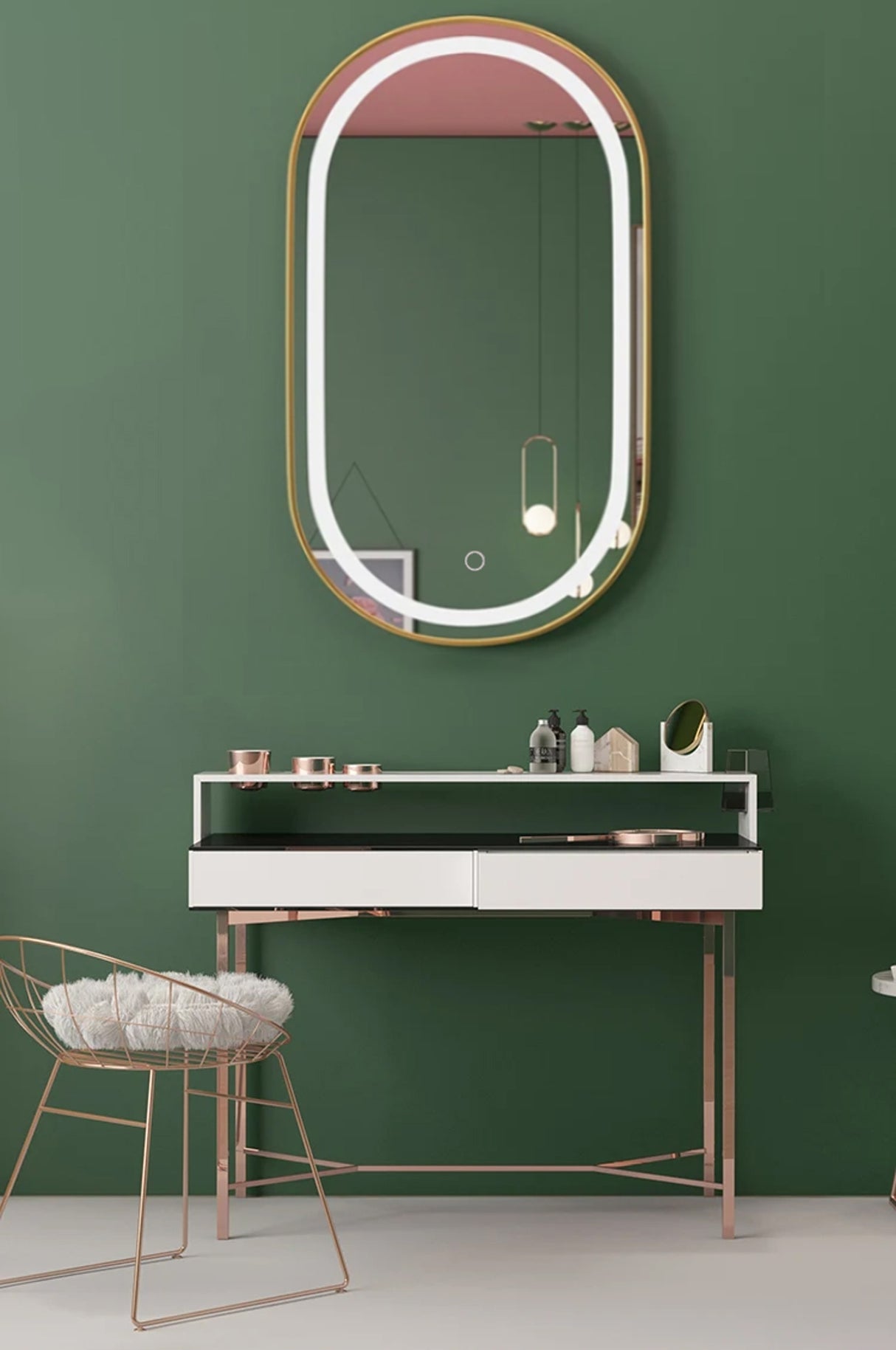 Oglinda LED OLL 60x90 cm Brush Gold